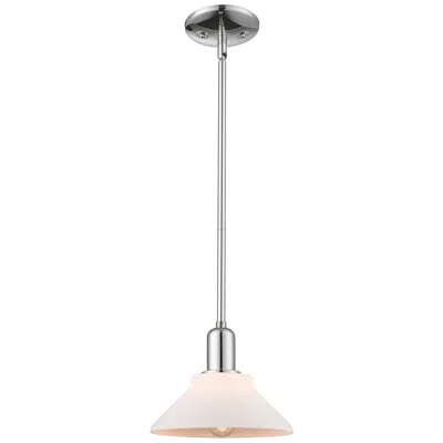 Innovations Lighting Arcadia Orwell 8"w Chrome Stem Hung Mini Pendant W/ Matte White Shade