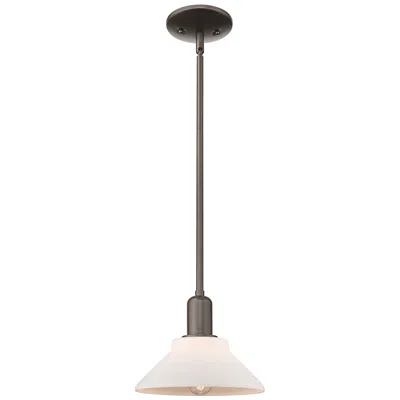 Innovations Lighting Arcadia Orwell 8"w Oiled Bronze Stem Mini Pendant W/ Matte White Shade