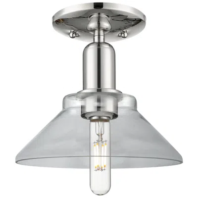 Innovations Lighting Arcadia Orwell 8"w Polished Nickel Semi.flush Mount With Clear Shade