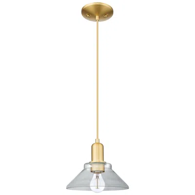 Innovations Lighting Arcadia Orwell 8"w Satin Gold Cord Hung Mini Pendant With Clear Shade