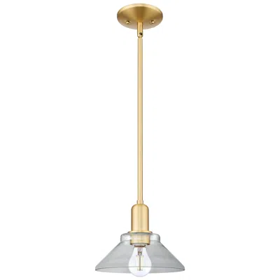 Innovations Lighting Arcadia Orwell 8"w Satin Gold Stem Hung Mini Pendant With Clear Shade