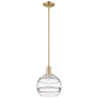 Innovations Lighting Arcadia Rochester 10"w Bronze Stem Mini Pendant W/ Clear Shade