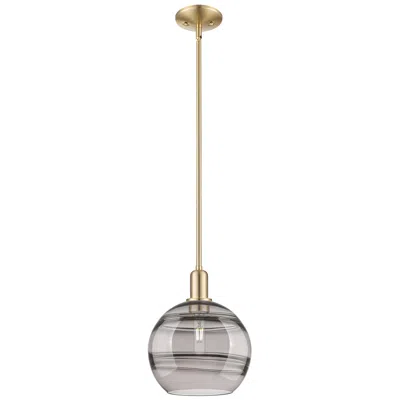 Innovations Lighting Arcadia Rochester 10"w Bronze Stem Mini Pendant W/ Light Smoke Shade