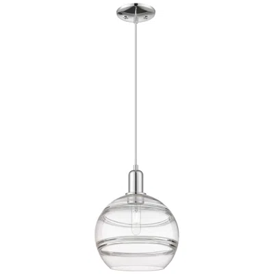 Innovations Lighting Arcadia Rochester 10"w Chrome Cord Hung Mini Pendant W/ Clear Shade