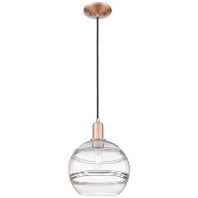Innovations Lighting Arcadia Rochester 10"w Copper Cord Hung Mini Pendant With Clear Shade