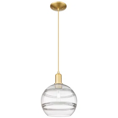 Innovations Lighting Arcadia Rochester 10"w Gold Cord Hung Mini Pendant W/ Clear Shade