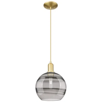 Innovations Lighting Arcadia Rochester 10"w Gold Cord Mini Pendant W/ Light Smoke Shade