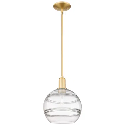 Innovations Lighting Arcadia Rochester 10"w Gold Stem Hung Mini Pendant W/ Clear Shade