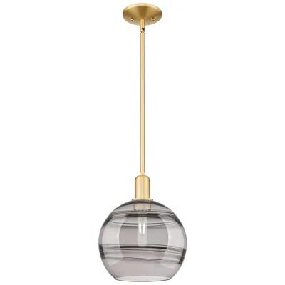Innovations Lighting Arcadia Rochester 10"w Gold Stem Mini Pendant W/ Light Smoke Shade