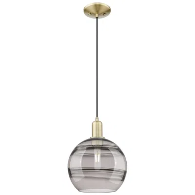 Innovations Lighting Arcadia Rochester 10"w Nickel Stem Pendant W/ Light Smoke Shade