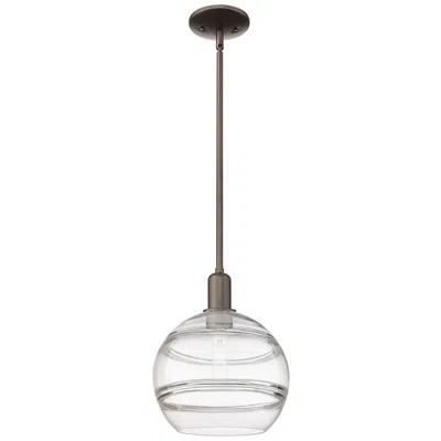 Innovations Lighting Arcadia Rochester 10"w Oiled Bronze Stem Mini Pendant W/ Clear Shade