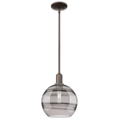 Innovations Lighting Arcadia Rochester 10"w Oiled Bronze Stem Pendant W/ Light Smoke Shade