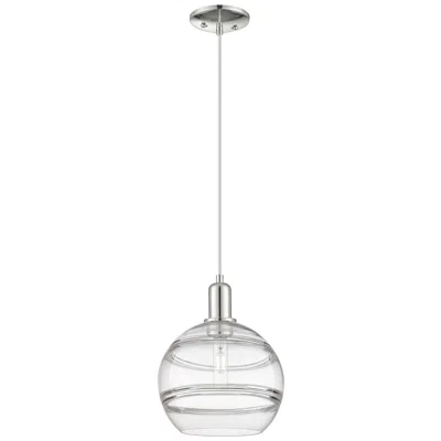 Innovations Lighting Arcadia Rochester 10"w Polished Nickel Cord Pendant W/ Clear Shade