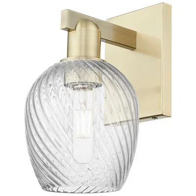 Innovations Lighting Arcadia Salina 11"h Brass Sconce With Clear Spiral Fluted Shade In Gold