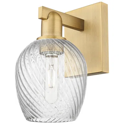 Innovations Lighting Arcadia Salina 11"h Brushed Brass Sconce W/ Clear Spiral Fluted Shade