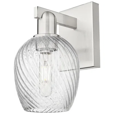 Innovations Lighting Arcadia Salina 11"h Brushed Nickel Sconce W/ Clear Spiral Fluted Shade