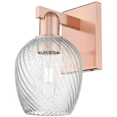 Innovations Lighting Arcadia Salina 11"h Copper Sconce With Clear Spiral Fluted Shade