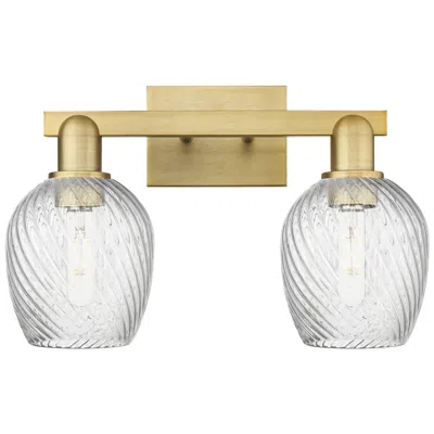 Innovations Lighting Arcadia Salina 17"w 2 Light Brushed Brass Bath Light W/ Fluted Shade