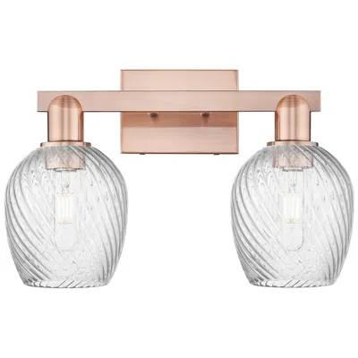Innovations Lighting Arcadia Salina 17"w 2 Light Copper Bath Light W/ Fluted Shade