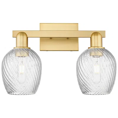 Innovations Lighting Arcadia Salina 17"w 2 Light Gold Bath Light W/ Fluted Shade