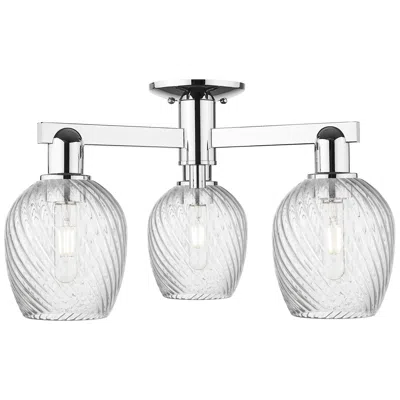 Innovations Lighting Arcadia Salina 23"w 3 Light Chrome Semi.flush Mount W/ Fluted Shade