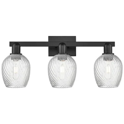 Innovations Lighting Arcadia Salina 25"w 3 Light Black Bath Light W/ Fluted Shade