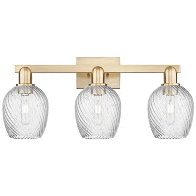 Innovations Lighting Arcadia Salina 25"w 3 Light Bronze Bath Light W/ Fluted Shade In Gold