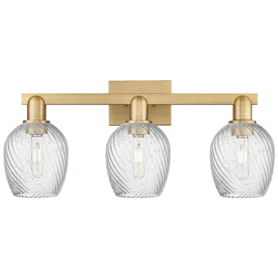 Innovations Lighting Arcadia Salina 25"w 3 Light Brushed Brass Bath Light W/ Fluted Shade