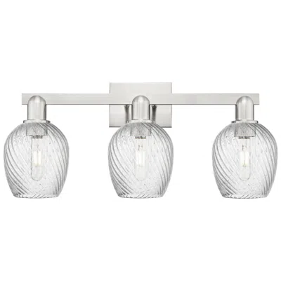 Innovations Lighting Arcadia Salina 25"w 3 Light Brushed Nickel Bath Light W/ Fluted Shade