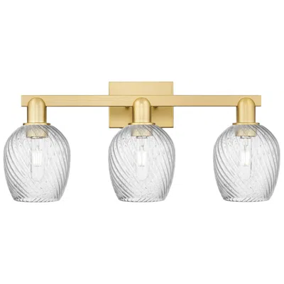 Innovations Lighting Arcadia Salina 25"w 3 Light Gold Bath Light W/ Fluted Shade