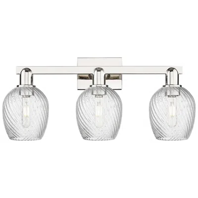 Innovations Lighting Arcadia Salina 25"w 3 Light Polished Nickel Bath Light W/ Fluted Shade