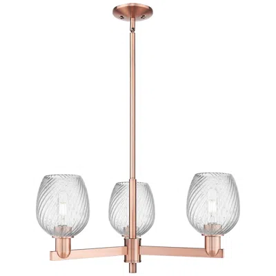 Innovations Lighting Arcadia Salina 28"w 3 Light Copper Stem Chandelier W/ Fluted Shade