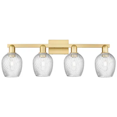 Innovations Lighting Arcadia Salina 33"w 4 Light Gold Bath Light W/ Fluted Shade