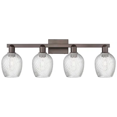 Innovations Lighting Arcadia Salina 33"w 4 Light Oiled Bronze Bath Light W/ Fluted Shade