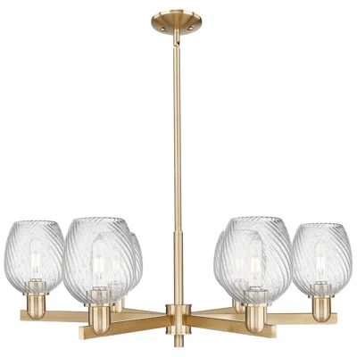 Innovations Lighting Arcadia Salina 36"w 6 Light Bronze Stem Chandelier W/ Fluted Shade