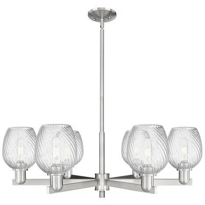 Innovations Lighting Arcadia Salina 36"w 6-lt Satin Nickel Stem Chandelier W/ Fluted Shade