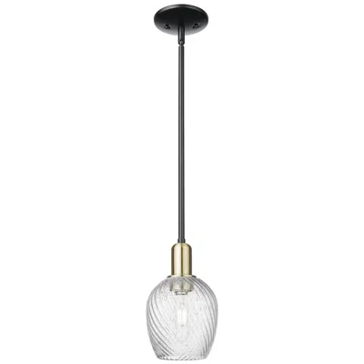 Innovations Lighting Arcadia Salina 6"w Black Brass Stem Pendant W/ Fluted Shade