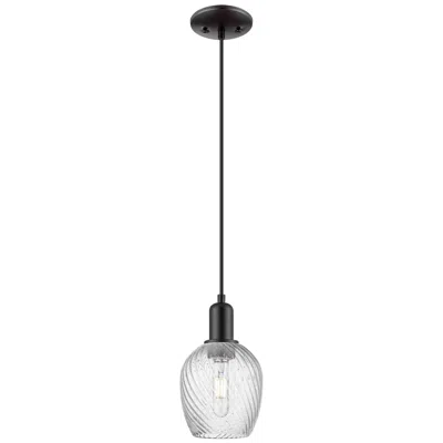 Innovations Lighting Arcadia Salina 6"w Black Cord Pendant W/ Clear Spiral Fluted Shade