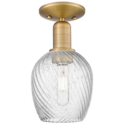 Innovations Lighting Arcadia Salina 6"w Brushed Brass Semi.flush Mount W/ Fluted Shade