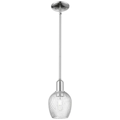 Innovations Lighting Arcadia Salina 6"w Chrome Stem Pendant W/ Clear Spiral Fluted Shade