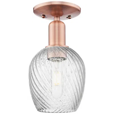 Innovations Lighting Arcadia Salina 6"w Copper Semi.flush Mount W/ Fluted Shade In Gold