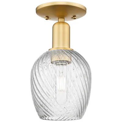 Innovations Lighting Arcadia Salina 6"w Gold Semi.flush Mount W/ Clear Spiral Fluted Shade