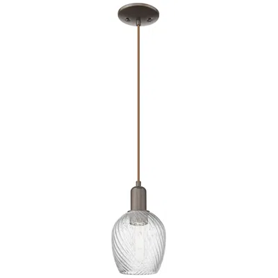 Innovations Lighting Arcadia Salina 6"w Oiled Bronze Cord Pendant W/ Fluted Shade In Multi
