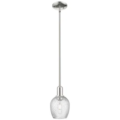 Innovations Lighting Arcadia Salina 6"w Polished Nickel Stem Pendant W/ Fluted Shade