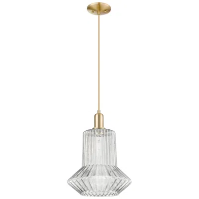 Innovations Lighting Arcadia Springwater 12"w Bronze Cord Pendant W/ Clear Fluted Shade