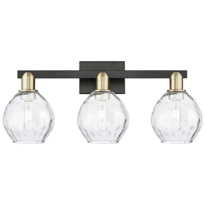 Innovations Lighting Arcadia Waverly 25"w 3 Light Black Brass Vanity Light W/ Clear Shade