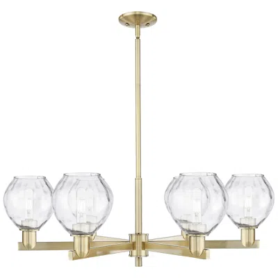 Innovations Lighting Arcadia Waverly 36"w 6 Light Brass Stem Hung Chandelier W/ Clear Shade