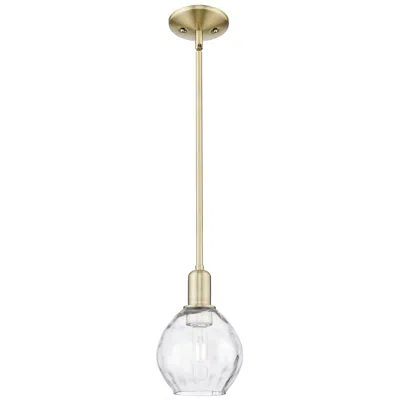 Innovations Lighting Arcadia Waverly 6"w Brass Stem Hung Mini Pendant With Clear Shade