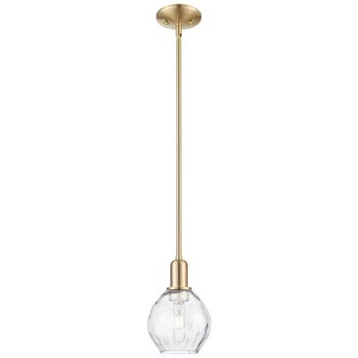 Innovations Lighting Arcadia Waverly 6"w Champagne Bronze Stem Mini Pendant W/ Clear Shade