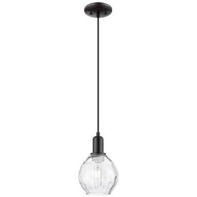 Innovations Lighting Arcadia Waverly 6"w Matte Black Cord Hung Mini Pendant W/ Clear Shade